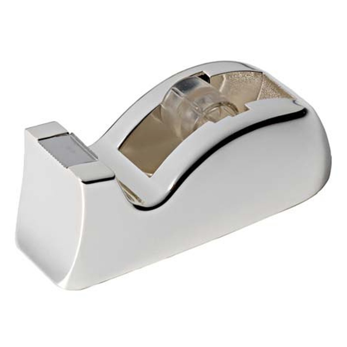 Dispenser di nastro adesivo da tavolo, 13 x 5,5 x 5 cm, argento placcato, accessorio da scrivania