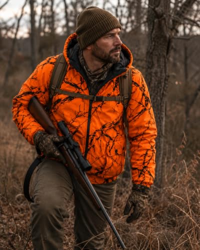 Image of TrailCrest Men's Blaze Orange Camo Insulated Waterproof Tanker Jacket