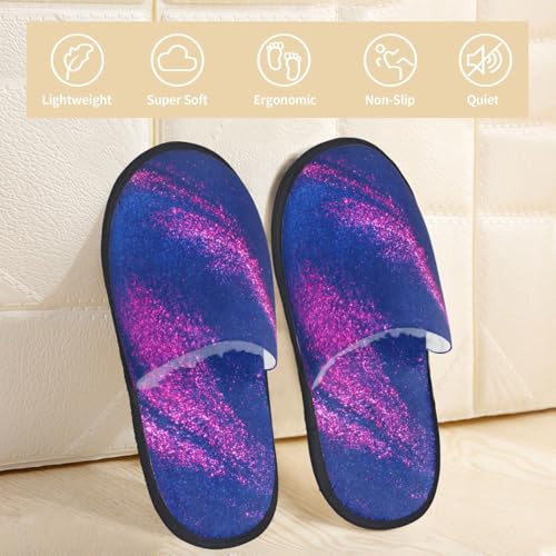 Neon Gradient Blue Print House Slippers For Women And Men,Soft Slippers With Memory Foam,Non-Slip Indoor Home Shoes2