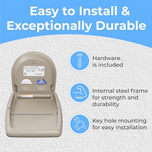 Image of Koala Kare Surface-Mounted Vertical Baby Changing Station, Model KB301-00 (Beige)