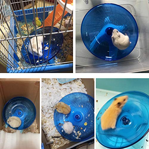 Wontee Hamster Flying Saucer Silent Running Exercise Wheel for Gerbil Rat Mouse Hedgehog Small Animals (Blue) - Image 4