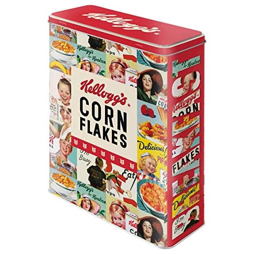 Nostalgic-Art Caja de almacenamiento retro XL, Kellogg's – Collage – Idea de regalo para cocina, Lata grande de cereales, Diseño vintage, 4 l
