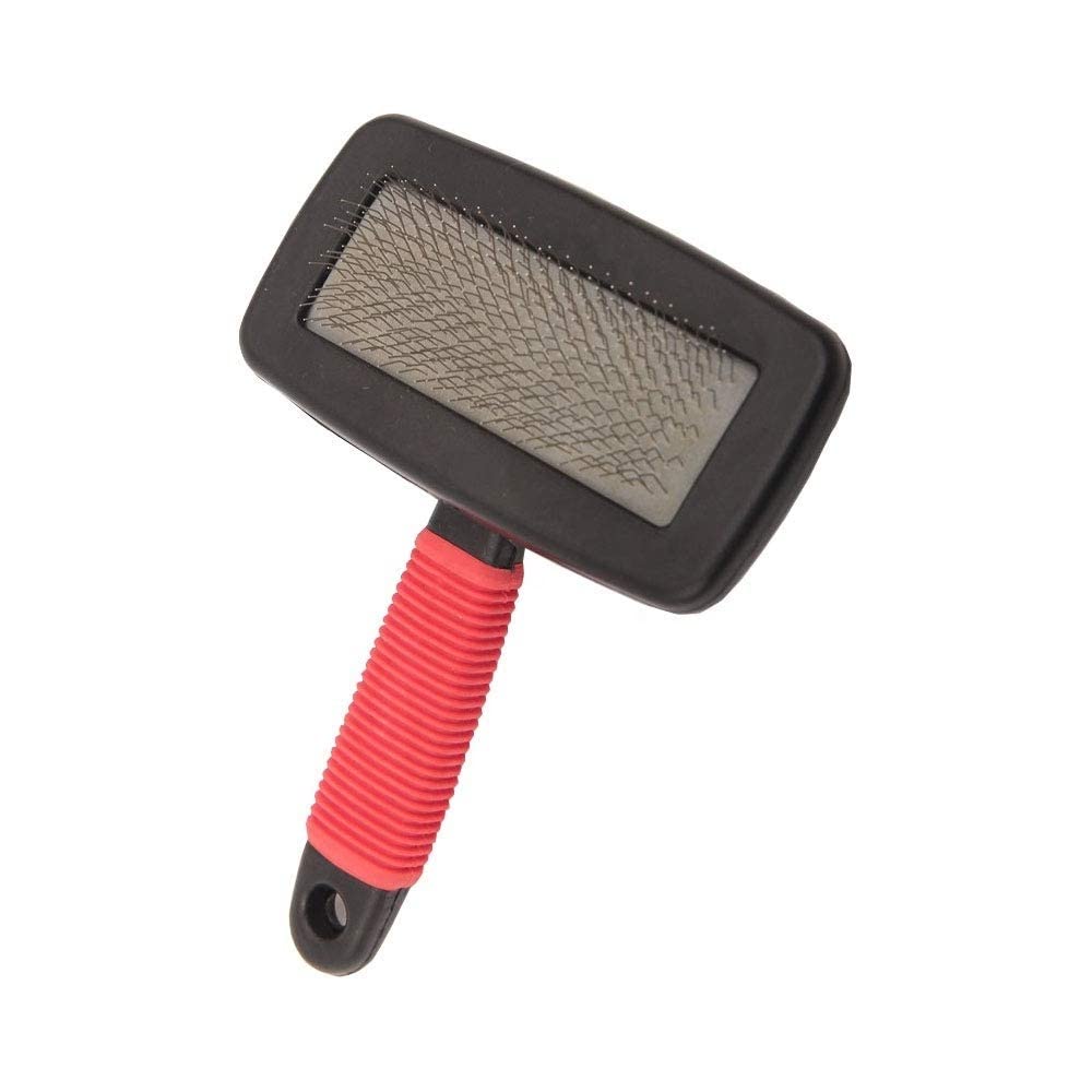 Emily Pets Universal Pins Slicker with rubberized Handle,Big Dog Slicker Brush,Extra Long Pin Slicker Brush for Dog Pet Grooming Pins and Deshedding, Groom Like a Professional (Medium)