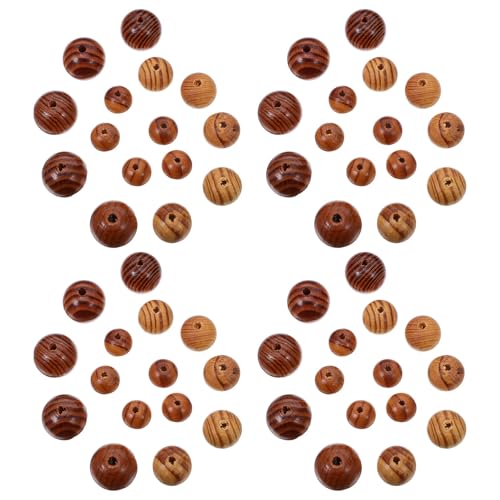 POPETPOP 60 Piezas Cuentas Redondas de Madera Natural Espaciadoras con Gran Agujero Pulidas y Suaves para Bricolaje Joyería Collar y Pulsera
