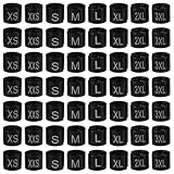 TOPPERFUN 400 Stück Kleiderbügel Größenclips, 8 Verschiedene Schwarze Kleidergrößenmarkierungen, Kleiderbügelmarkierungen, Kleiderbügel Größenclips – XXS, XS, S, L, XL, XXL, XXXL