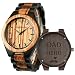 Engraved Wooden Watches, Personalized Engraved Wood Watch Japanese Movement Battery Anniversary Birthday Graduation Gift for Husband Love Dad Mom Son Friend Engraved Watch (for Dad)