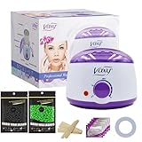 Vaxy Waxing Kit Wax Warmer Electric Wax Pot Heater with Accessories, A Complete at-Home Hair Removal Wax Kit Painless Hard Wax for full Body, face, Bikini Area, Eyebrows (Sea Mud)