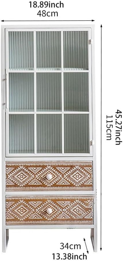 Sideboard Cabinet Retro Carved Living Room Bedroom Wall-Mounted Glass Door Storage Cabinet Restaurant Hotel Drawer Decorative Cabinet Sideboard Cabinet with Drawers