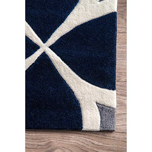 Image of Classical Look Embossed Curved Handmade Tufted Woolen Thick Plain Round Carpet for Bedroom Hall Size 4 feet Daimeter (120X120 cm Round) Multi