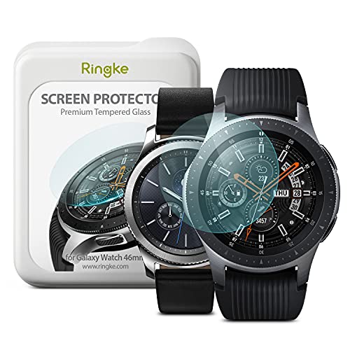 Ringke Invisible Defender Glass 4 Pack Compatible with Galaxy Watch 3 45mm / Galaxy Watch 46mm, Gear S3 Tempered Glass Screen Protector