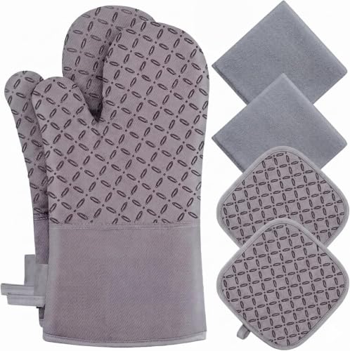 LSLCQWOven Mitts and Pot Holders 6pcs Set