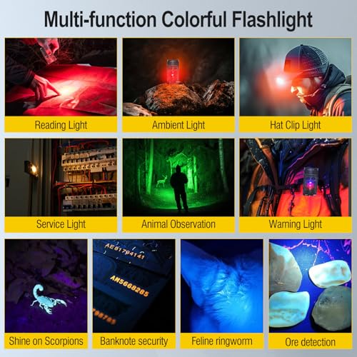 BORUIT V30 Rechargeable EDC Flashlight with 365nm Blacklight UV/Red Light, Bright Keychain Flashlights with Clip and Magnet, 180° Swivel Pocket Flash Light for Camping Emergencies by BORUIT - Image 3