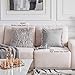 Home Brilliant Gray Pillow Covers Set of 2 Decorative Throw Pillow Covers Case Faux Fur Large Cushion Cover for Bench 24 x 24 Inch, 60x60cm, Light Grey