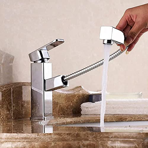 Mitigeur d'évier doré et chrome robinet eau chaude froide pour lavabo
