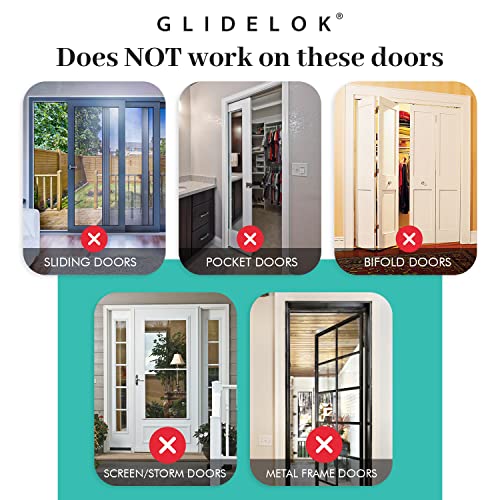 2 Pack - Glidelok Child Safety Door Top Lock Made Of Durable Metal (Not Cheap Plastic Like Other Models) | For Childproofing Interior/Exterior Doors | Adults Can Operate Lock From Both Sides #TOP5