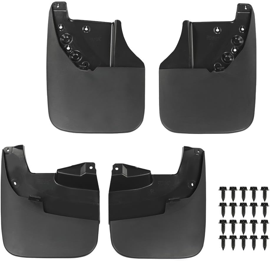 PIT66 Mud Flaps Splash Guards W/O Hardware, Compatible with Toyota Tundra 2007-2013 w/o Wheel Lips, Front & Rear Fender Splash Cover 76621-0C040, 76622-0C040, 766210C040, 766220C040
