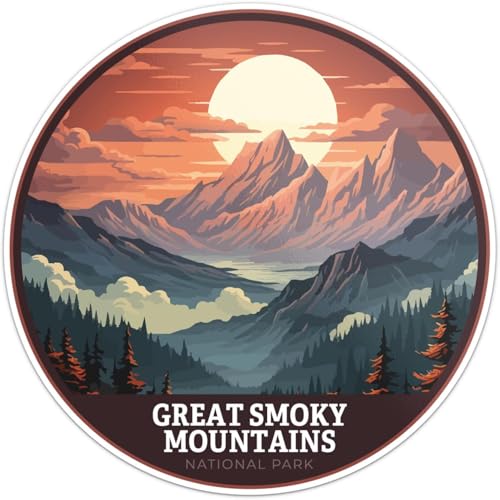 Great Smoky Mountains National Park Sticker 4x4 Inch Great Smoky Mountains Bumper Sticker Scenic...