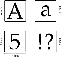 Vista 6 de Plantillas de letras del alfabeto de 6 pulgadas para pintar, paquete de 70 plantillas de letras y números con letreros para pintar sobre madera