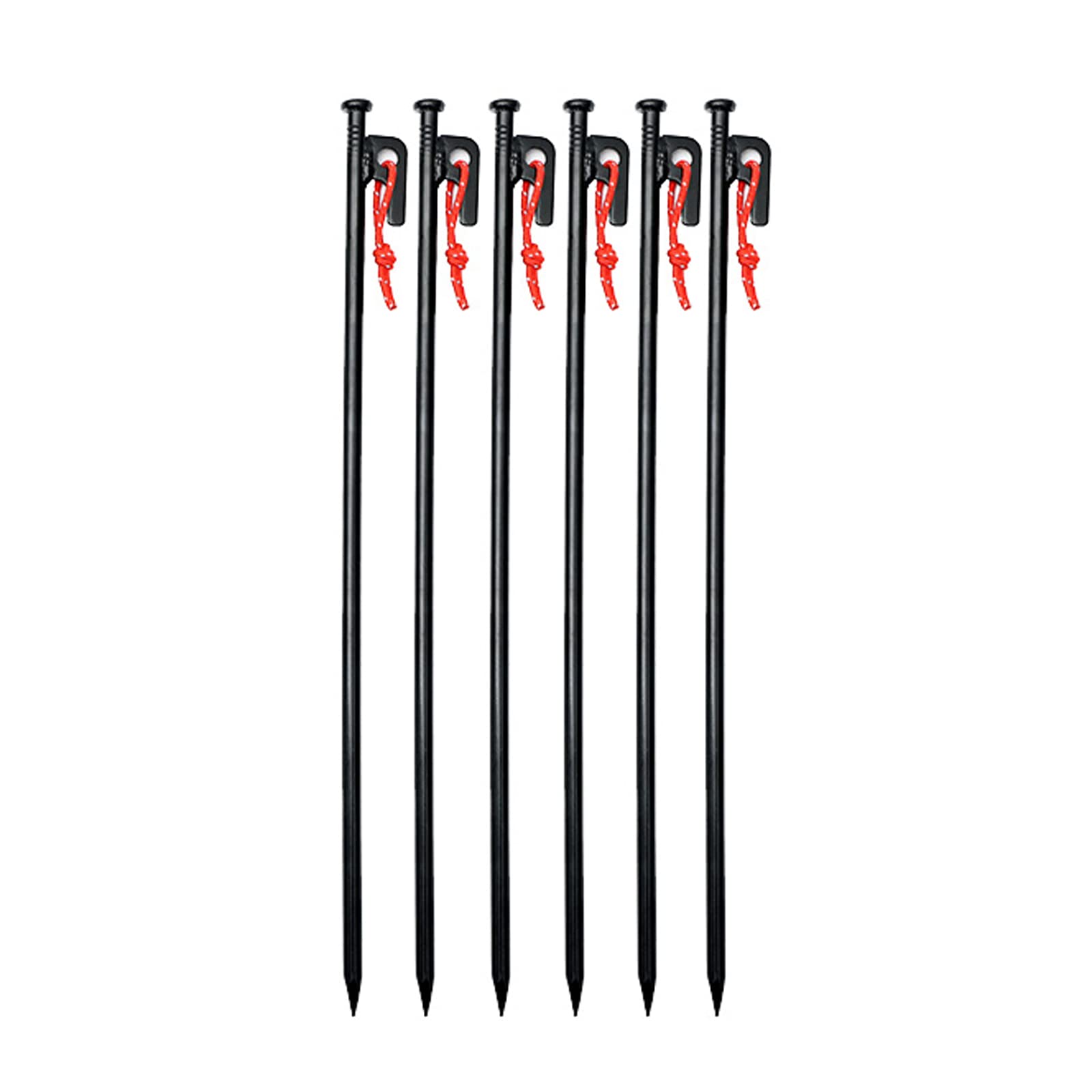 Robuste Zeltheringe, Zeltheringe, Camping-Zeltheringe, mit Haken und Loch, mit robuster Tragetasche, für Ausflüge im Freien, Wandern, Gartenarbeit, großer harter Boden, felsig, schwarz (schwarz,