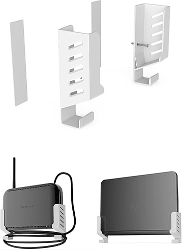 Soporte de pared para portátil y enrutador WiFi, estante de almacenamiento compatible con laptopsMacbookscajas de TVinterruptores de