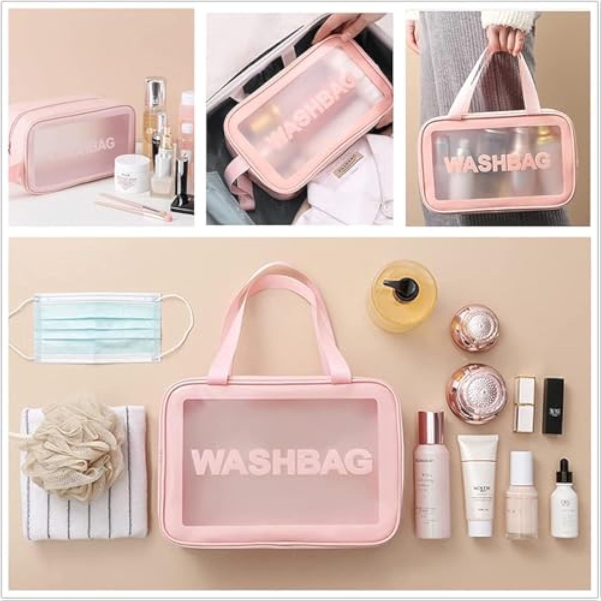 Clear Makeup Pouch Set for Women and Girls Travel