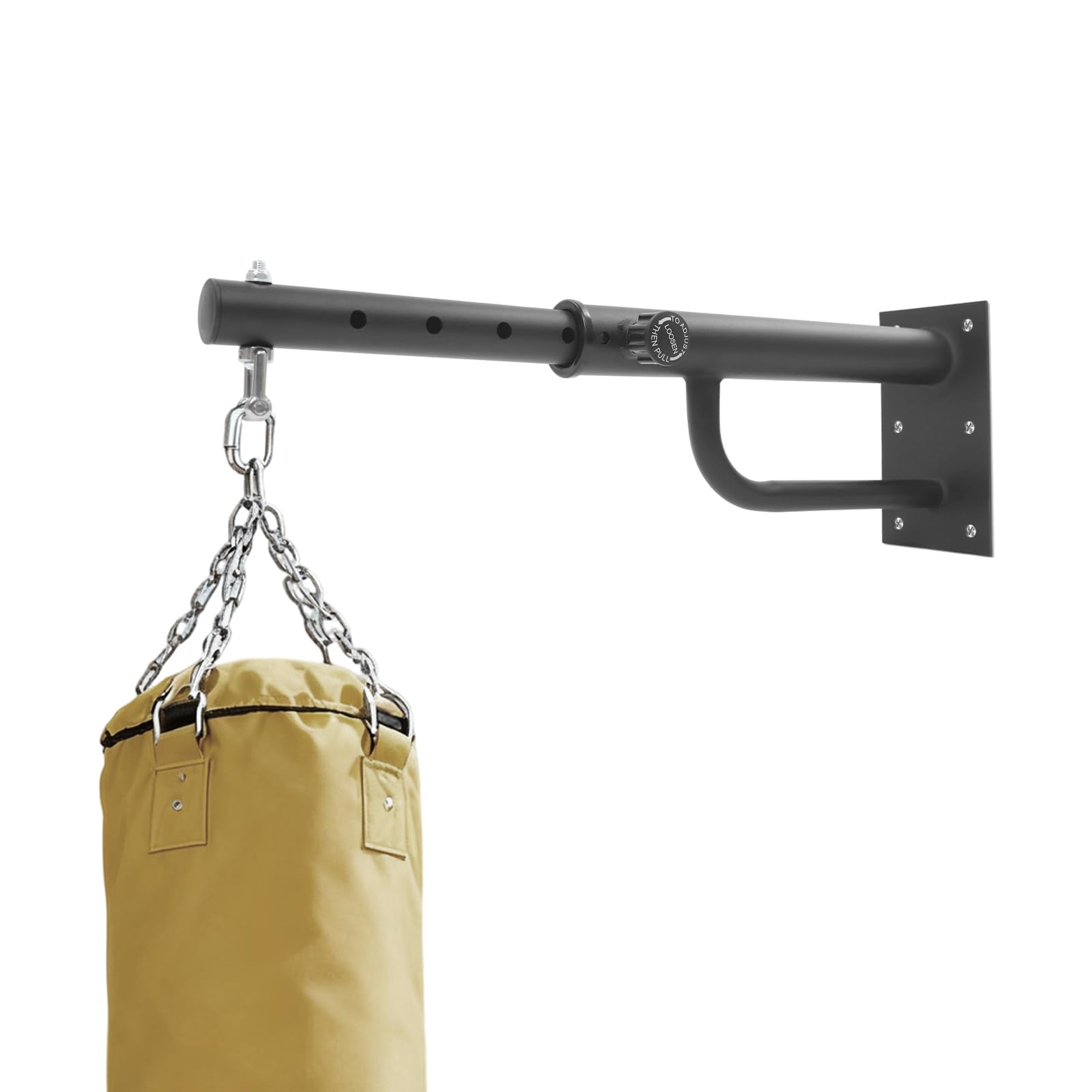 Soporte de pared para saco de boxeo de 5 niveles, gancho giratorio 360°, capacidad 150 kg