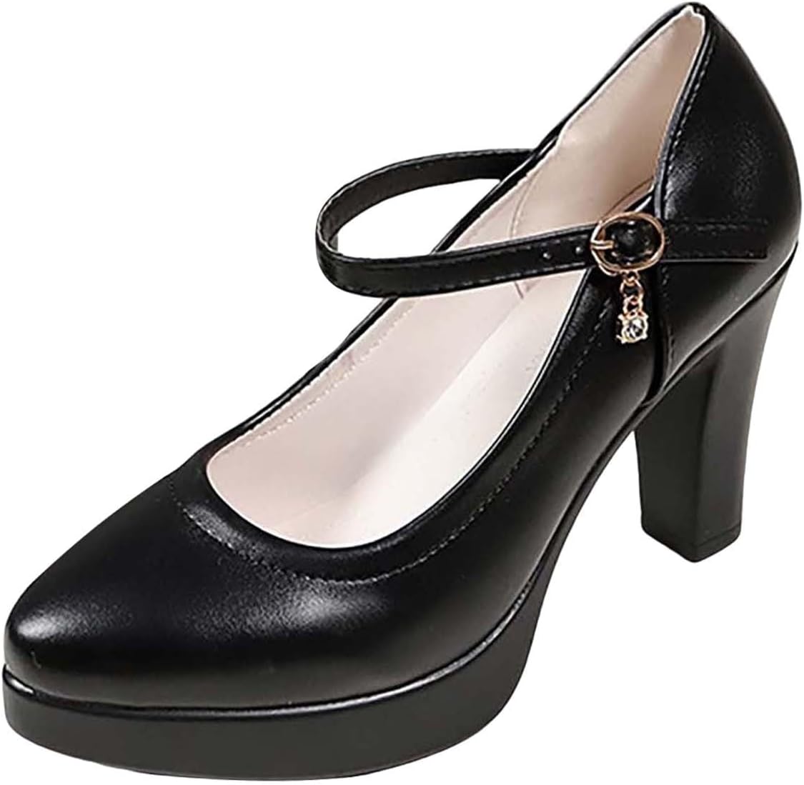 Women's Pumps Close Toe Classic High Heels Round Toe Mary Jane Platform Dress Shoes Evening Work Platform Bridal Party Prom Court Shoes Sale Hot