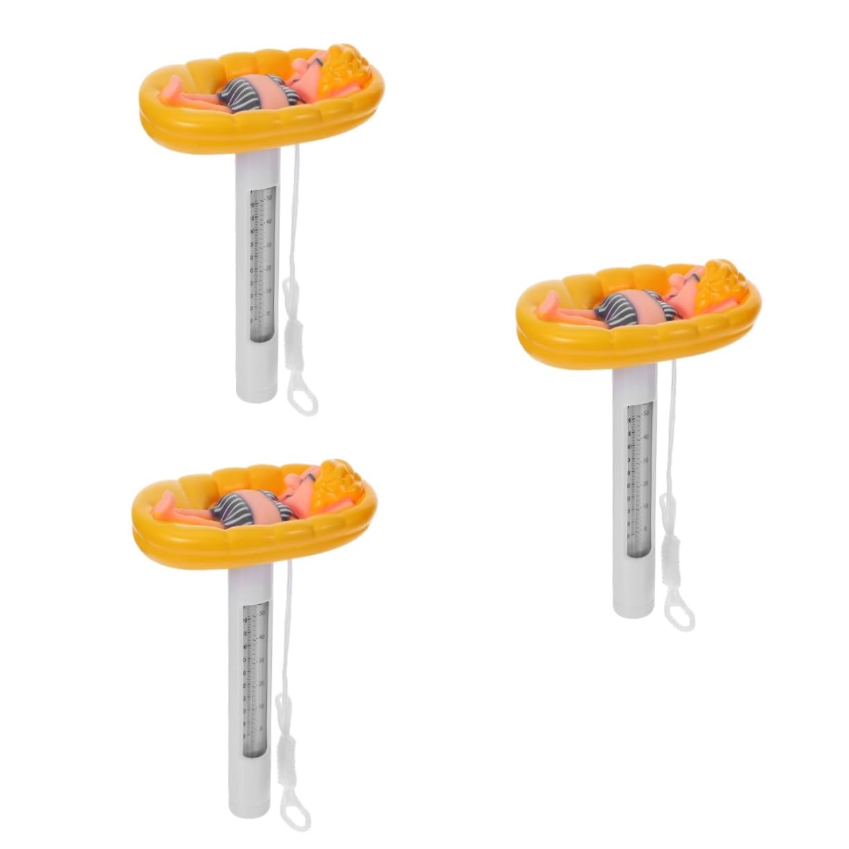 Mipcase 3pièces Thermomètre Flottant Adorable Forme De Personnage Pour Piscine Mesure Température De Eau Pour Aquarium Spa