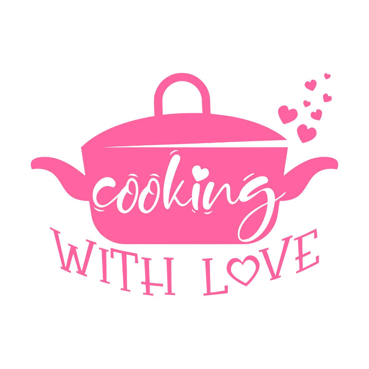 Cooking with Love Quote Wall Decal Kitchen Wall Decals Vinyl Lettering Stickers Poster Home Decor Living Room Kitchen Extra Large - 60x84cm โ image 1