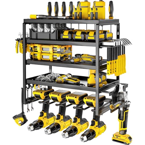 jsyonii Power Tool Organizer Wall Mount，5 Tier Heavy Duty Tool Storage Rack