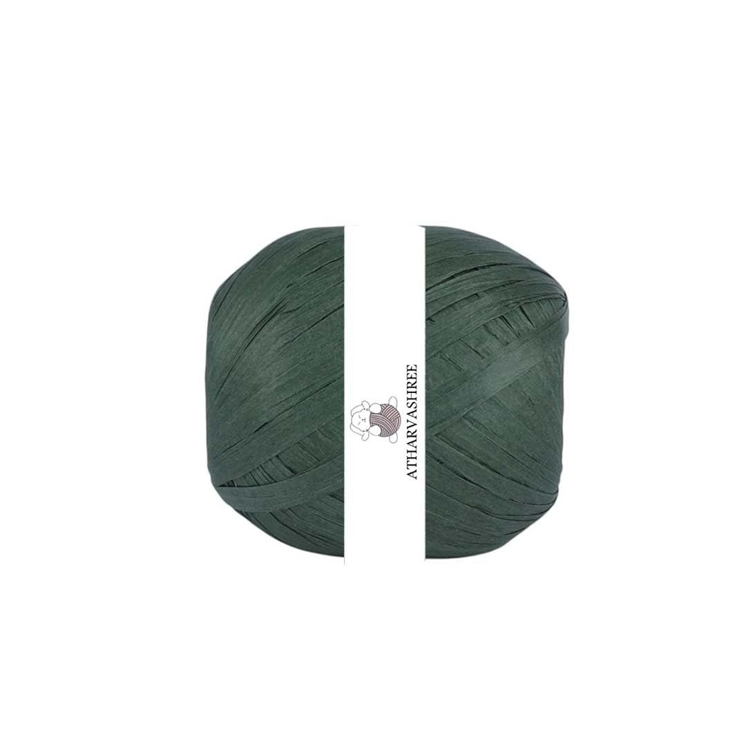Atharvashree Natural Weave Raffia Yarn Dark Green (Pack of 1)-image-35
