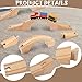 2 Pack Wood Train Track Extension Wooden Train Bridge Track Wooden Railway Bridge Accessories Wood Railroads Connectors Compatible with Most Toy Railroads for Birthdays Holiday