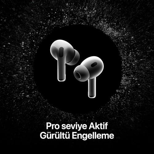 Apple AirPods Pro 2 Kablosuz Kulaklık, Bluetooth Kulaklık, Aktif Gürültü Engelleme, İşitme Cihazı Özelliği, Şeffaf Mod, Kişiselleştirilmiş Uzamsal Ses, Yüksek Ses Kalitesi, H2 Çip, USB-C Şarj - Görsel 3