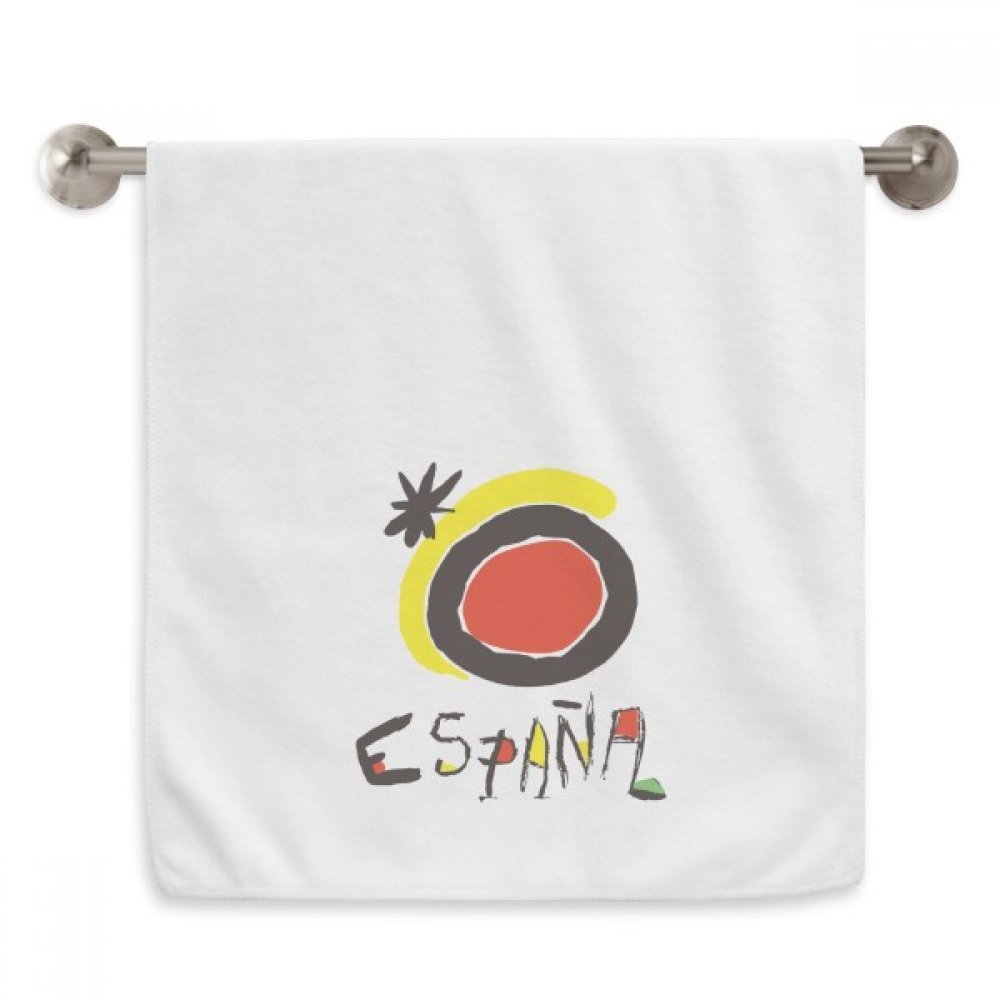 Débarbouillette soleil rouge jaune espagnol, serviette moelleuse blanche 13 x 29 pouces