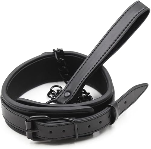 Miniatura 4 de Collar punk de cuero para cuello con correa de cadena, accesorio de gargantillas de escenario para cosplay, Cuero, Sin gemas.