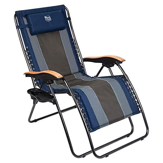 Timber Ridge Zero Gravity Chair Oversized Recliner Padded Folding Patio Lounge Chair 350lbs Capacity Adjustable Lawn Chair with Cup Holder, Headrest, for Outdoor, Camping, Patio, Lawn