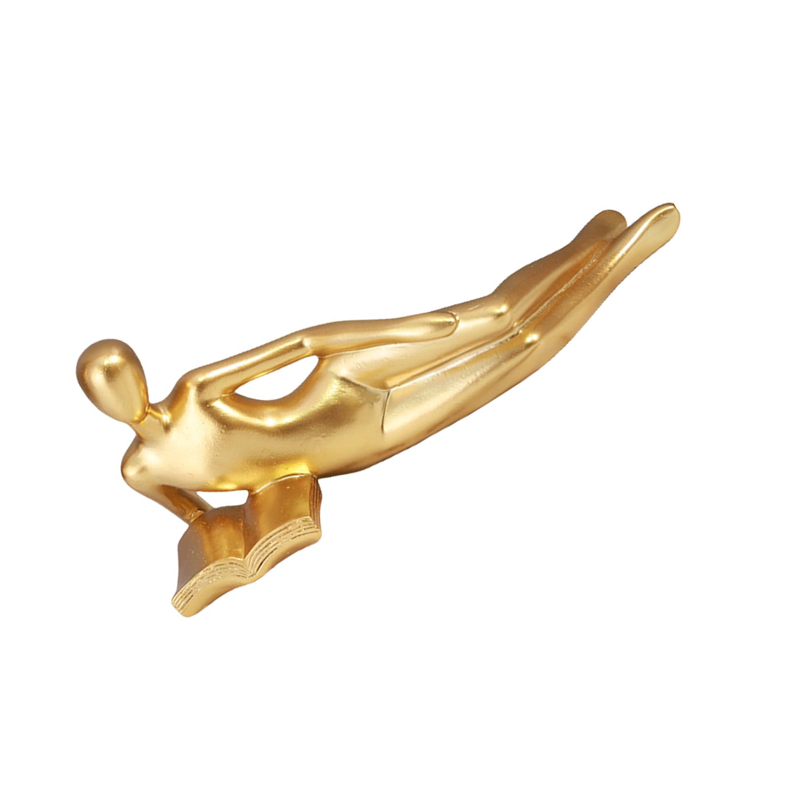 OSNIYAW Reading Women Figurine Gold Decoration, Elegant Addition to Reading Nooks, Small Gold Decoration Fun Paperweight, Thinkers Thinkers Statue