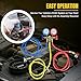 AC Gauges 3 Way Ac Manifold Gauge Set for R134a R12 R22 R502 Automotive Ac HVAC Gauge with 5FT 3-Color Hoses