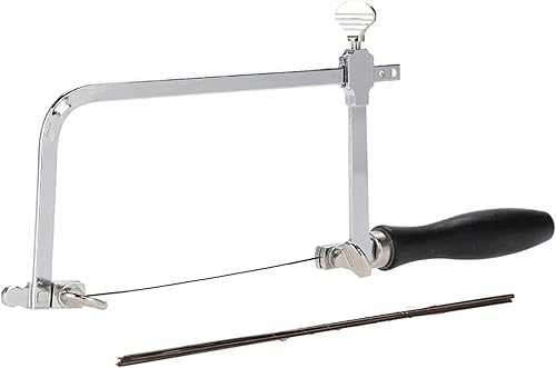 Kit de marco de sierra de joyería, arco de sierra ajustable en forma de U, herramientas manuales de sierra para metales, 12 hojas de sierra en