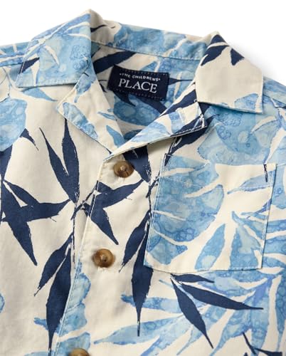 Image of The Children's Place Baby Boys' and Toddler Poplin Short Sleeve Button Down Shirt