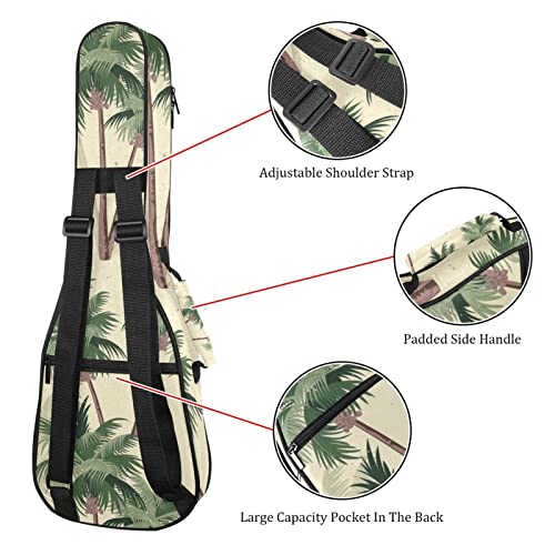 Housse pour ukulélé – Motif palmiers tropicaux rétro – Avec sangle réglable – Sac à dos pour ukulélé - Les Beatles, Paul McCartney, John Lennon, RIngo Starr, George Harrison Housse pour ukulélé - Motif palmiers tropicaux rétro - Avec sangle réglable - Sac à dos pour ukulélé – Image 4