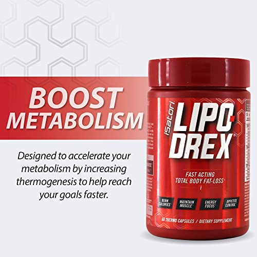 Isatori Lipo-Drex Fat Loss Thermogenic Formula-Fast Acting Weight Loss-Appetite Suppressant (60 Capsules) Ultra Cla + Omega (90 Softgels) #TOP7
