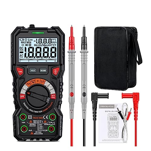 Multimètre numérique True RMS NCV DELURA 118E avec testeur de transistor et capacitance mètre