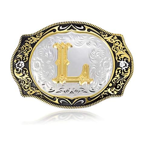 Belt Buckle Initial Letter Gold for All Cover