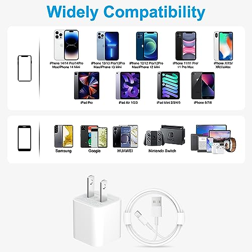 Onxrom K01 Iphone Charger - 3 Pack Usb Wall Charger Cube Block Adapter With 6Ft Usb Fast Charging Cable Compatible With Iphone 14 13 12 11 Pro Max Xr Xs X 8 7 6 Plus thumb #5