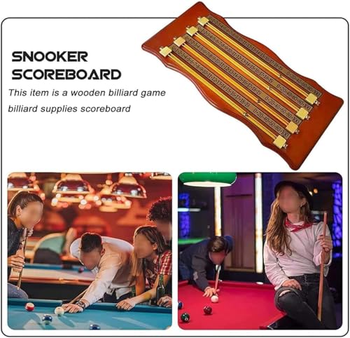 Marcador de billar para 2-4 jugadores, de madera y cobre miniatura 2