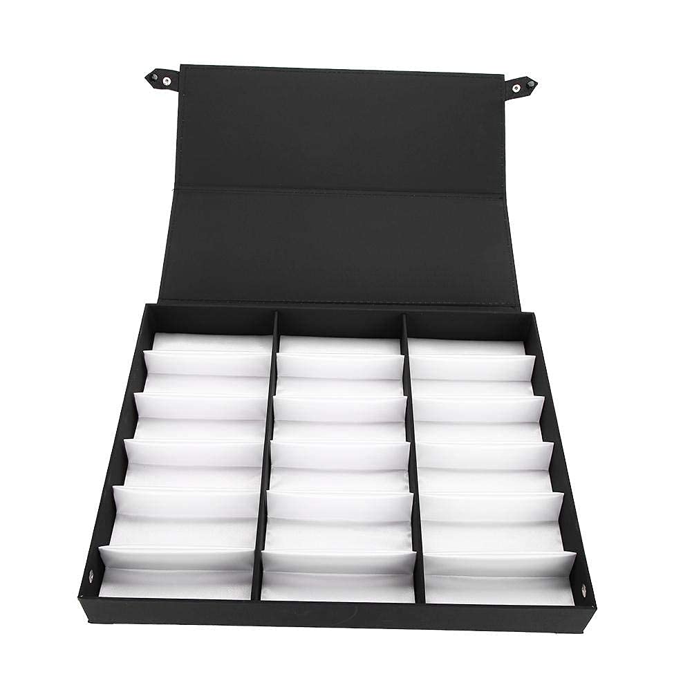 Dioche Boîte à lunettes de 18 emplacements avec étui pour lunettes et présentoir, boite rangement lunette unisexe, étui organiseur pour lunettes, lunettes de soleil et de lecture, 47,5 x 37,5 x 6 cm