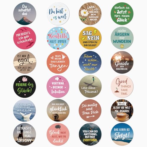 COLOFALLA 120 Stk 4cm Spüche Aufkleber Bunt Sticker mit Positiven...