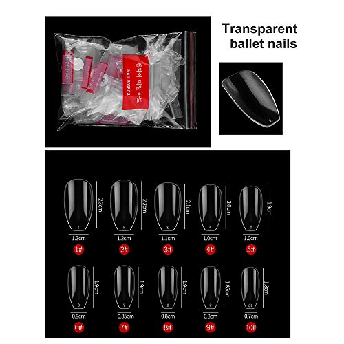 Andoer 500 unidades/conjunto Sistema de unhas com pontas de unhas falsas para UV GEL Acrílico Nail A