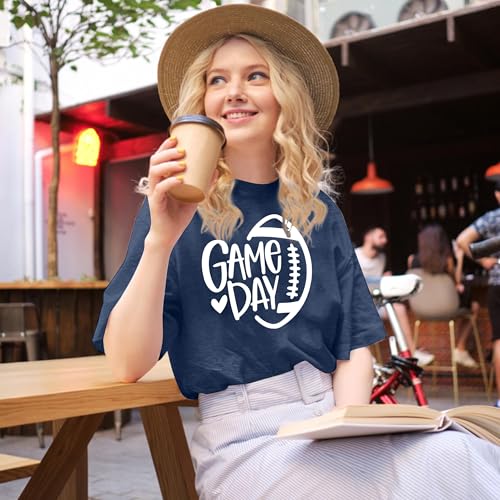 Football Shirts for Women Game Day Tshirt Sunday Football Graphic Tee Top Funday Tee Top3